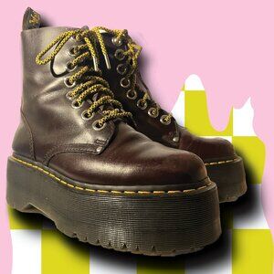 Dr. Martens Jadon Max Women's Leather Platform Boots Oxblood Atlas Size 8